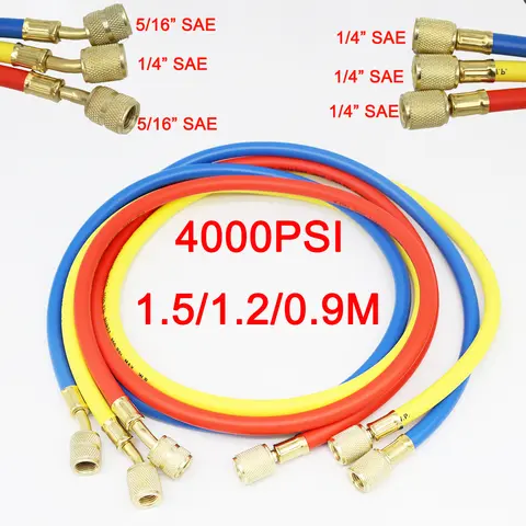 R410A 1/4” SAE AC 충전 호스 세트 HVAC 공기 상태 냉매 호스용 800 PSI R134A R32 냉동 충전 도구 Best5