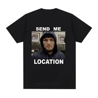 Khabib Send Me Location Graphic T Shirt Fashion Harajuku Short Sleeve T Shirts Hip Hop Vintage Cotton Oversized Tee Shirt Unisex