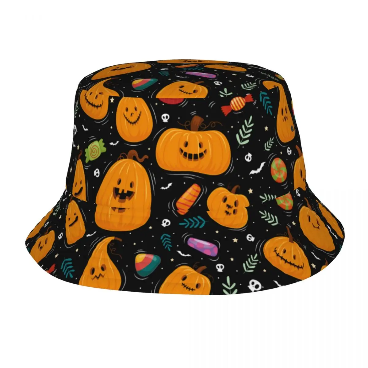 

Fisherman Hat Unisex Bob Cap Happy Halloween Party With Pumpkins Hip Hop Gorros Panama Windproof outdoor Bucket Hat