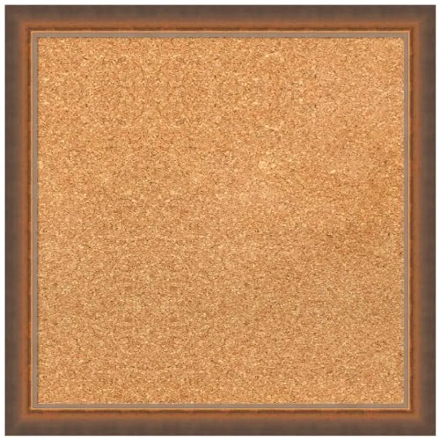 

Натуральная пробковая доска для стен 18x18, доска для заметок с бронзовой рамкой, маленькая пробковая доска для офиса, декор для дома, современная пробковая доска для организации пространства