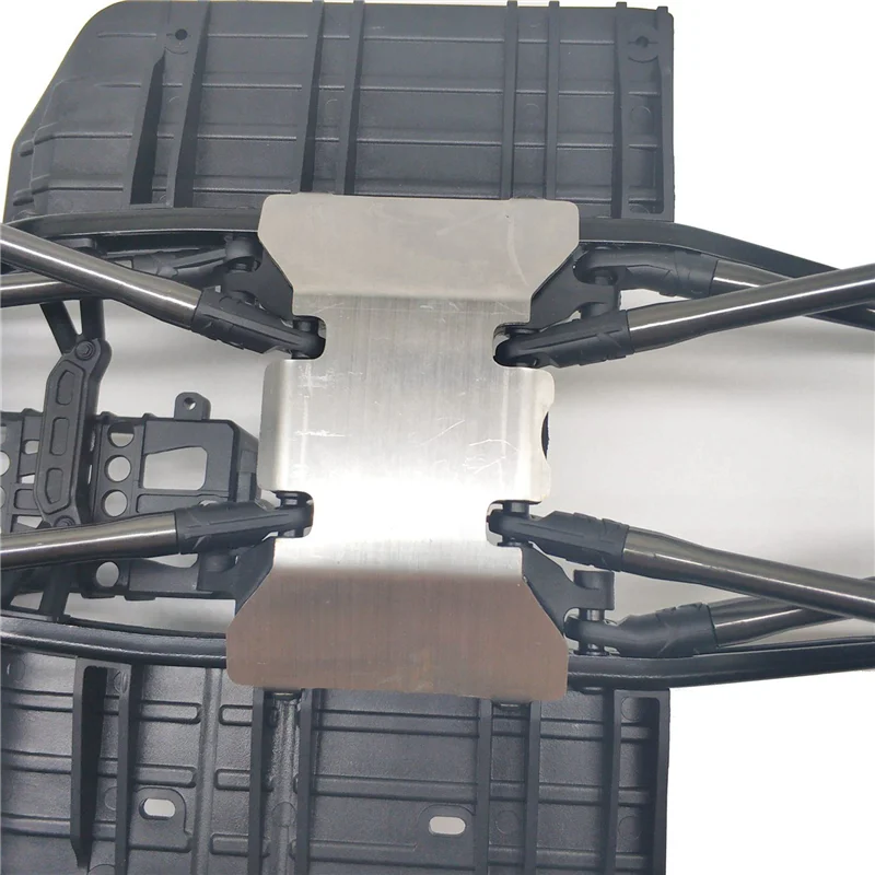 A63T-3X parachoques delantero inferior + eje + soporte de caja de cambios juego de placa de deslizamiento de protección para 1/10 RC Crawler AXIAL SCX10 II 90046 90047