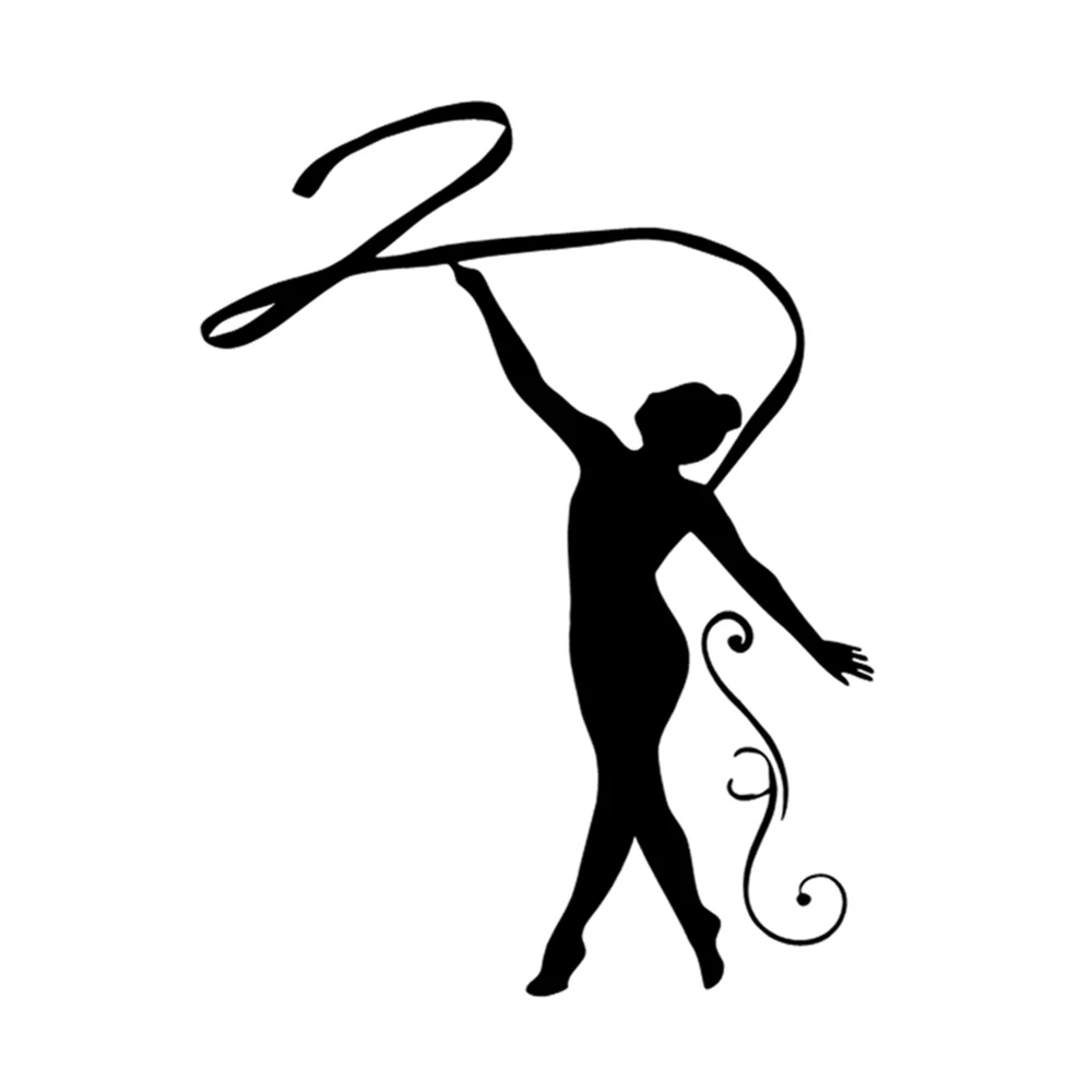 

13.2X17.5CM Gymnastics Silhouette Decal Vinyl Stickers Waterproof Removable for Car Window Laptop Water Bottle Yoga Mat Sport