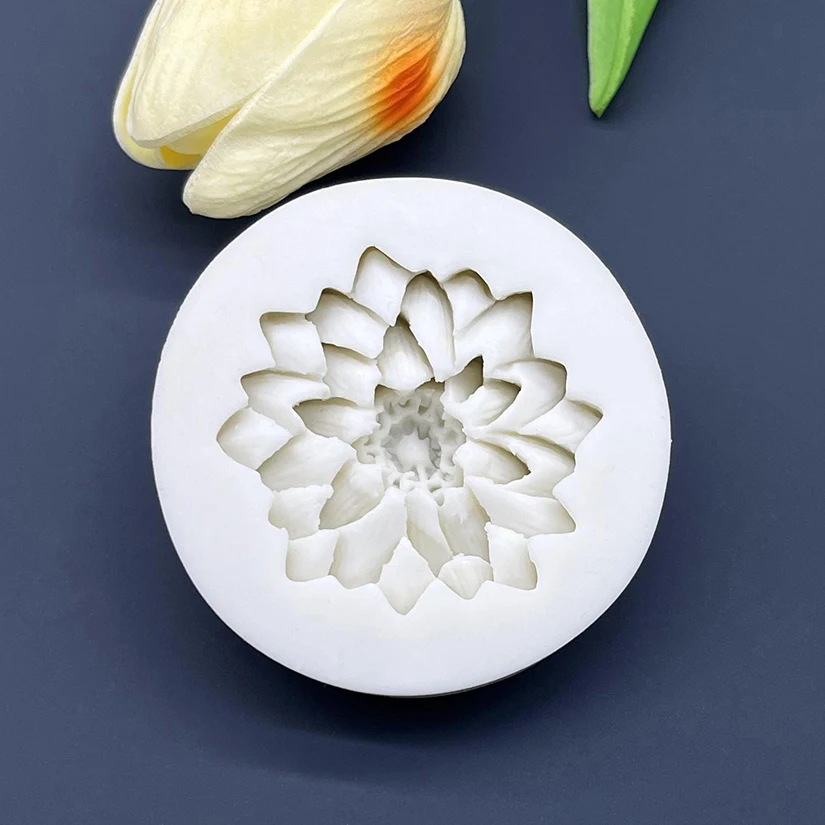 Flower Lotus Dahlia Daisy Silicone Cake Baking Mold Sugarcraft Chocolate Cupcake Resin Tools Fondant Decorating Tools