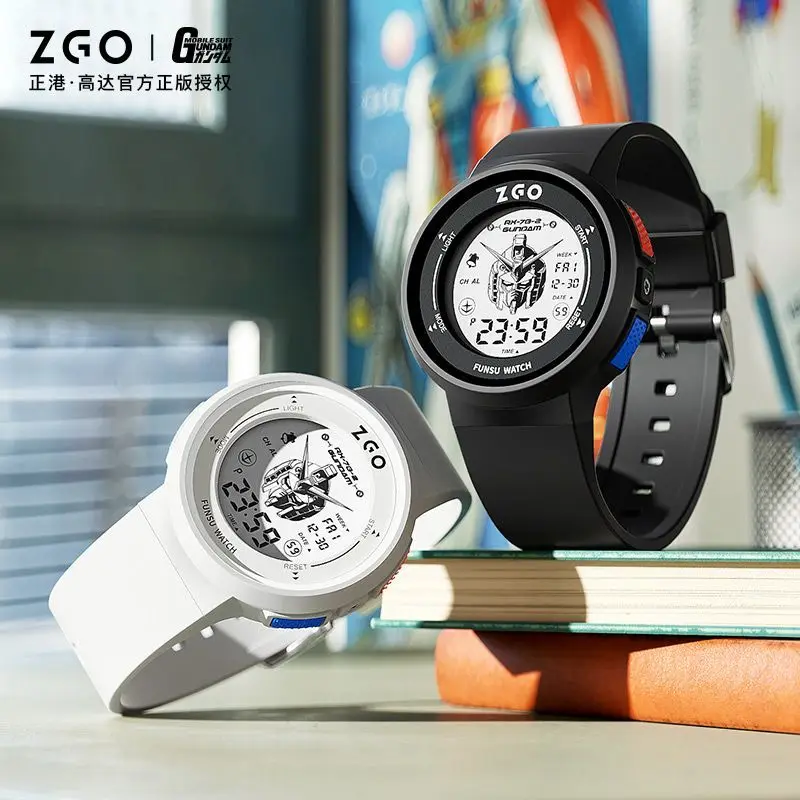 Anime Gundam Electronic Quartz Watch Children Multifunctional Sports Watch New Men Women Luminous Waterproof Watch with Gift