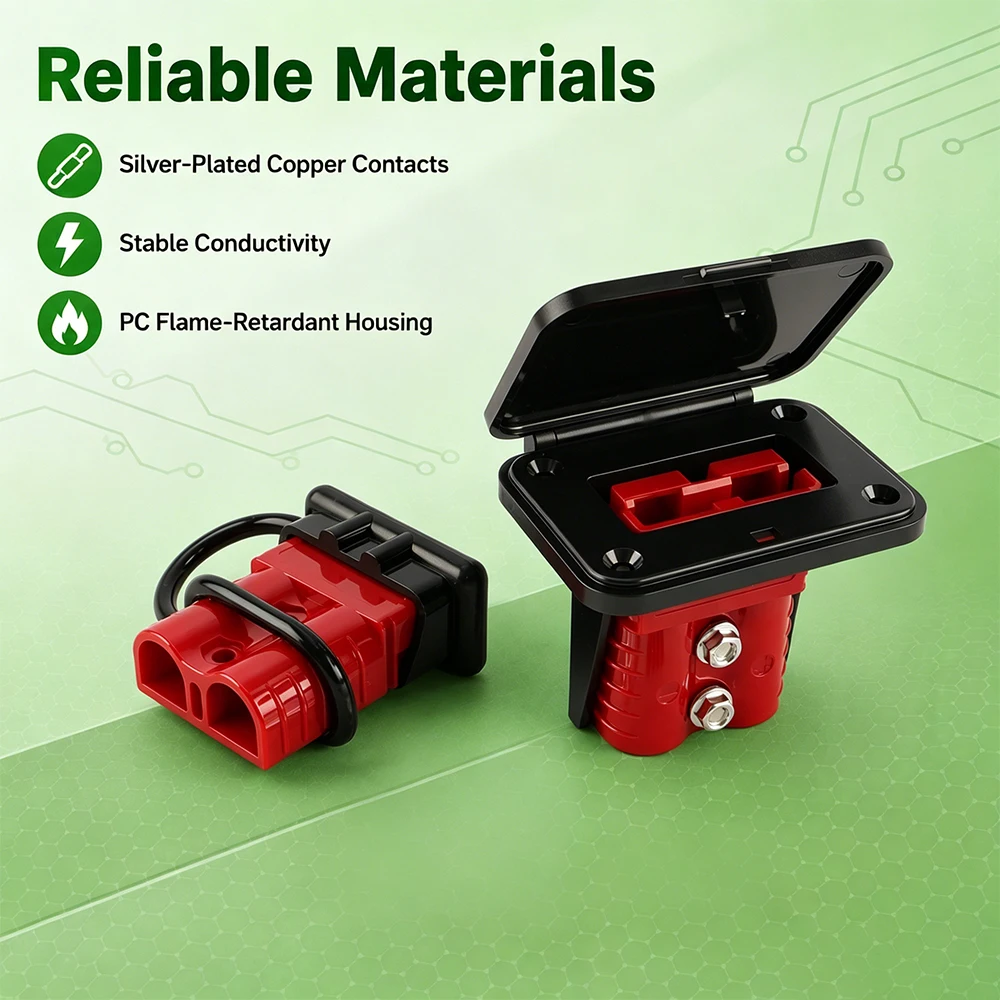 120A Hochstrom-Doppelpol-Schnellverbindungs-/Trennanschluss-Set für Batterien mit Einbauplatten und Staubschutzabdeckungen – Detail 2