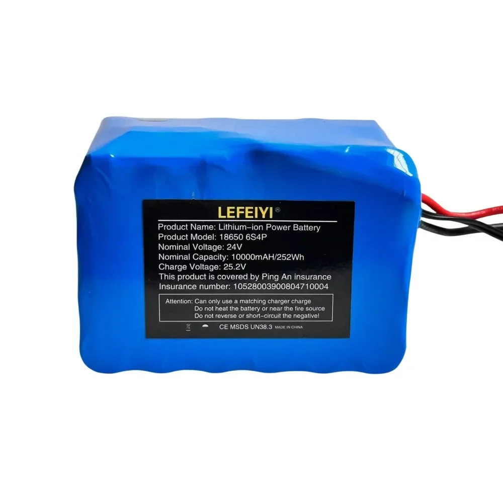 24V 6S4P 10ah High Power Battery, 500W High Power Battery, BMS 25.2V