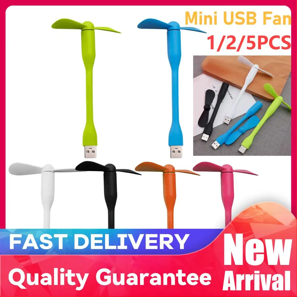 Mini-USB-Ventilator, flexibler, biegsamer Lüfter für Powerbank, Laptop, PC, AC-Ladegerät, tragbarer Handkühlventilator für Computer, Sommer-Gadget