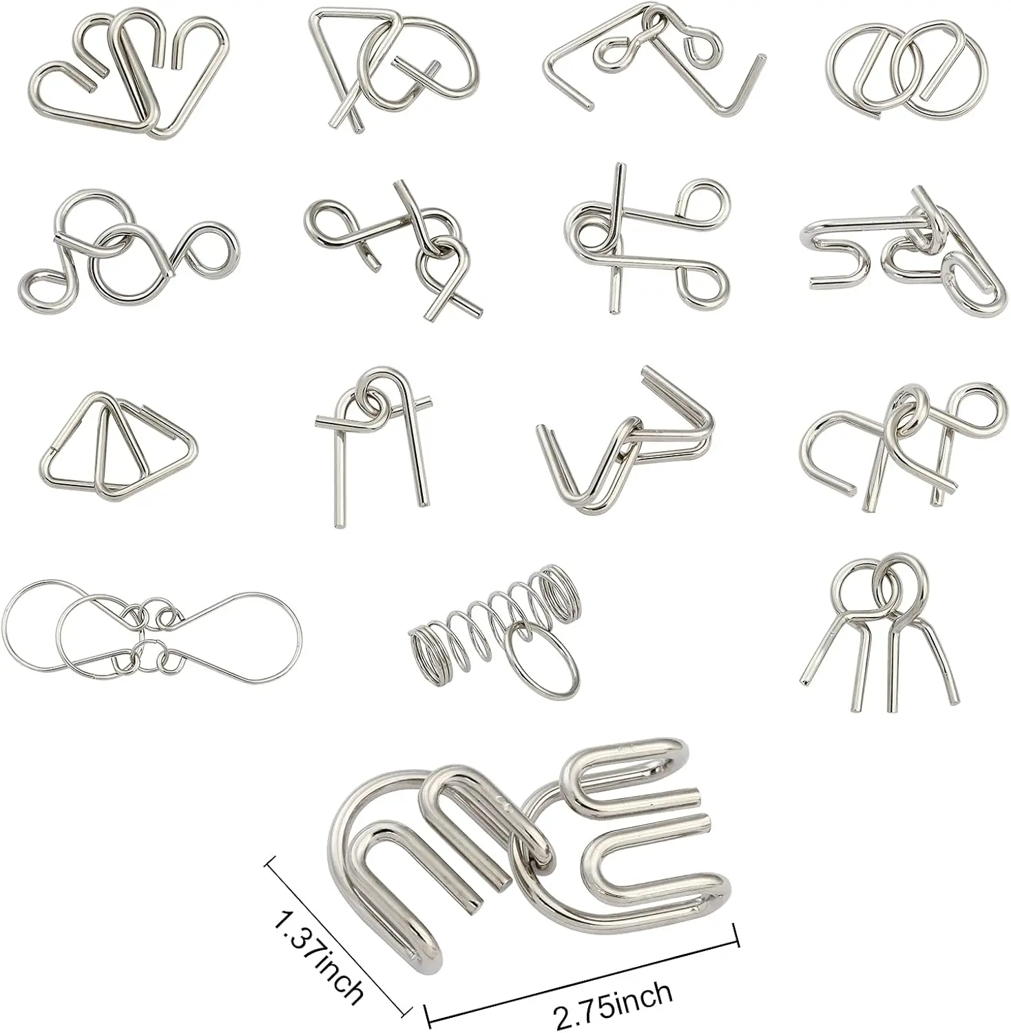 فتح حلقات الفولاذ المقاوم للصدأ في الصين: لعبة ألغاز للتفكير المنطقي للأطفال وتنمية الذكاء #5