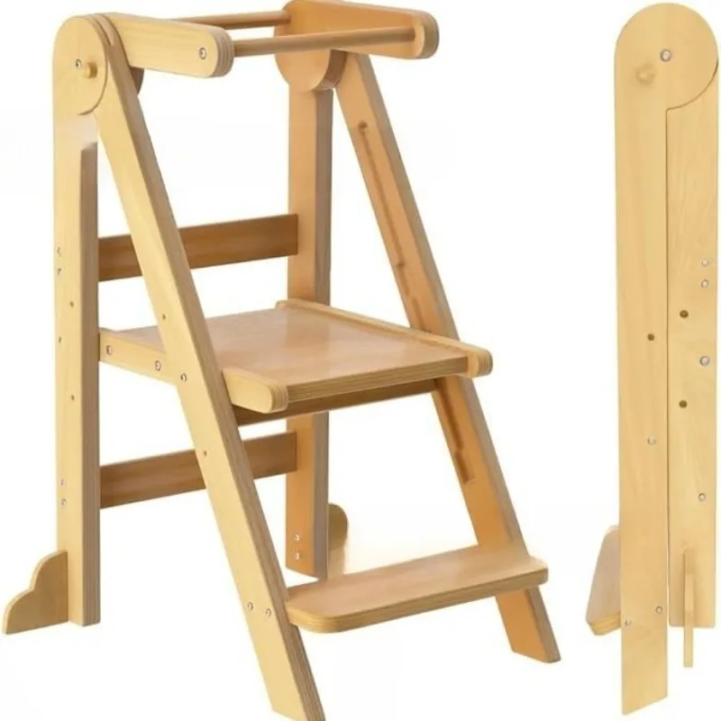 Toddler tower solid wood children's study tower handstool, wooden toddler ladder, baby washing footstool, household chair