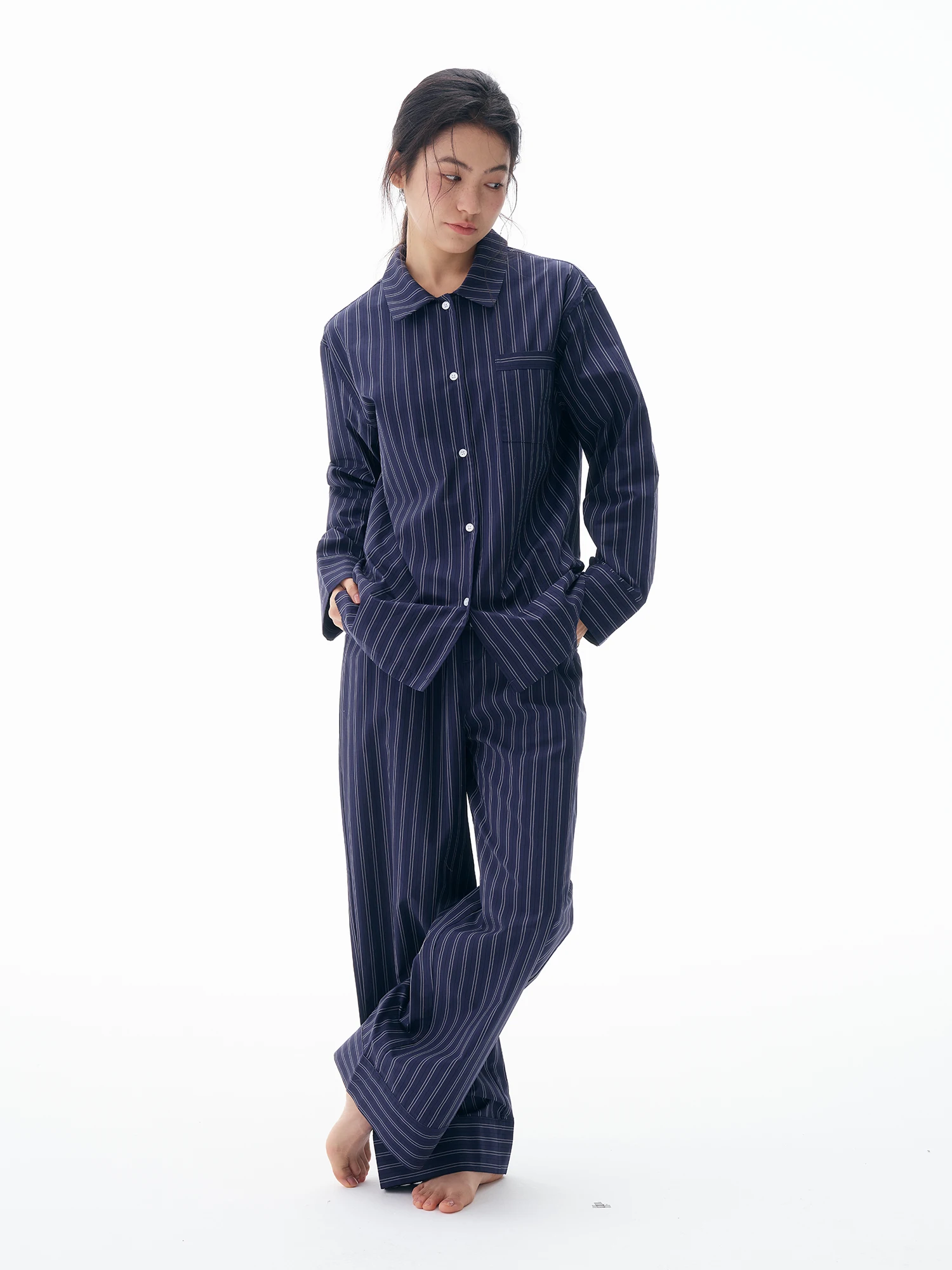 Forretro Pure Cotton Sleepwear Long Sleeve Long Pants Spring Summer High End Men Women Home Clothes Outdoor Suitable