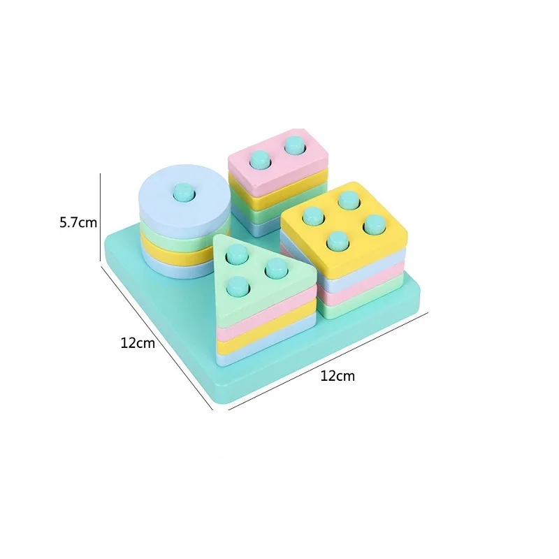 Kinder Holzbau steine Montessori Spielzeug bunte geometrische Figur Säule blockiert frühe Lernspiel zeug