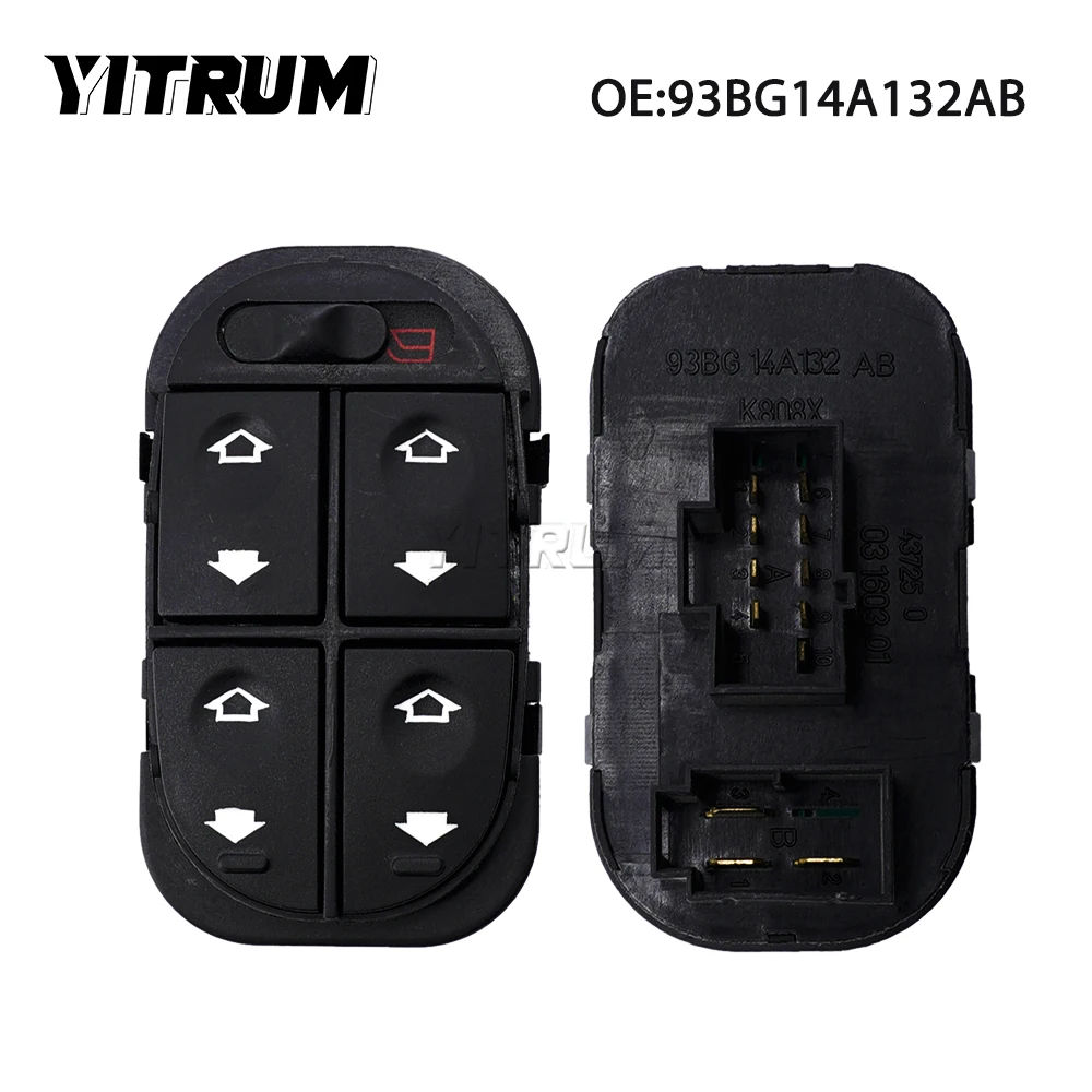 

YITRUM 93BG14A132AB 93BG-14A132-AB 93BG14A132AA Car Left Window Master Lifter Control Switch For Ford Mondeo MK1-MK2 1993-2000