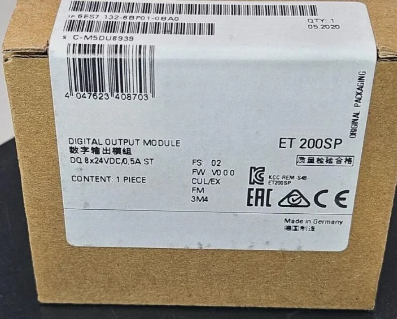 Brand New Original 6ES7132-6BF01-0BA0 Digital Output Module DQ 8X 24V DC/0,5A Standard Fast Delivery