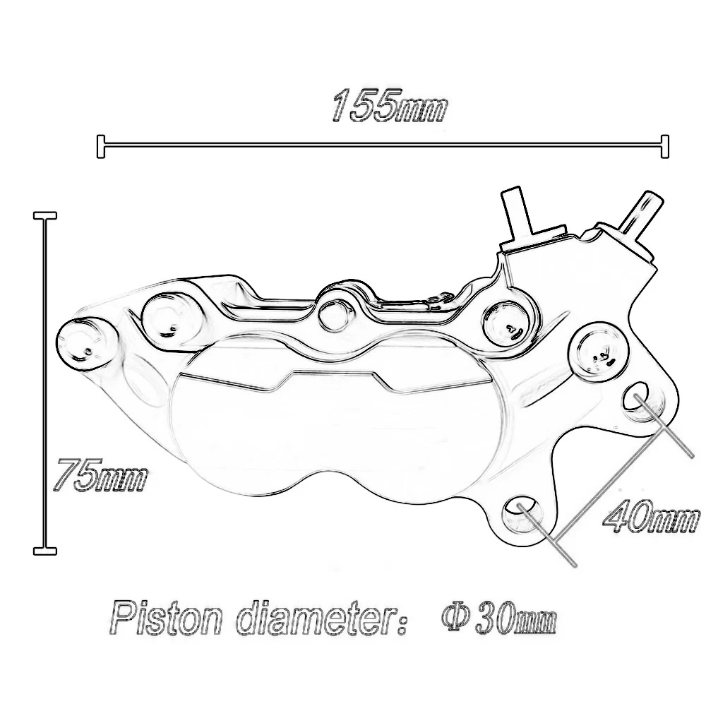 4 Piston Motorcycle Big  CNC Brake Disc Caliper Pump 40mm pitching with FAST Bracket For Yamaha Kawasaki Suzuki Modify Hf6