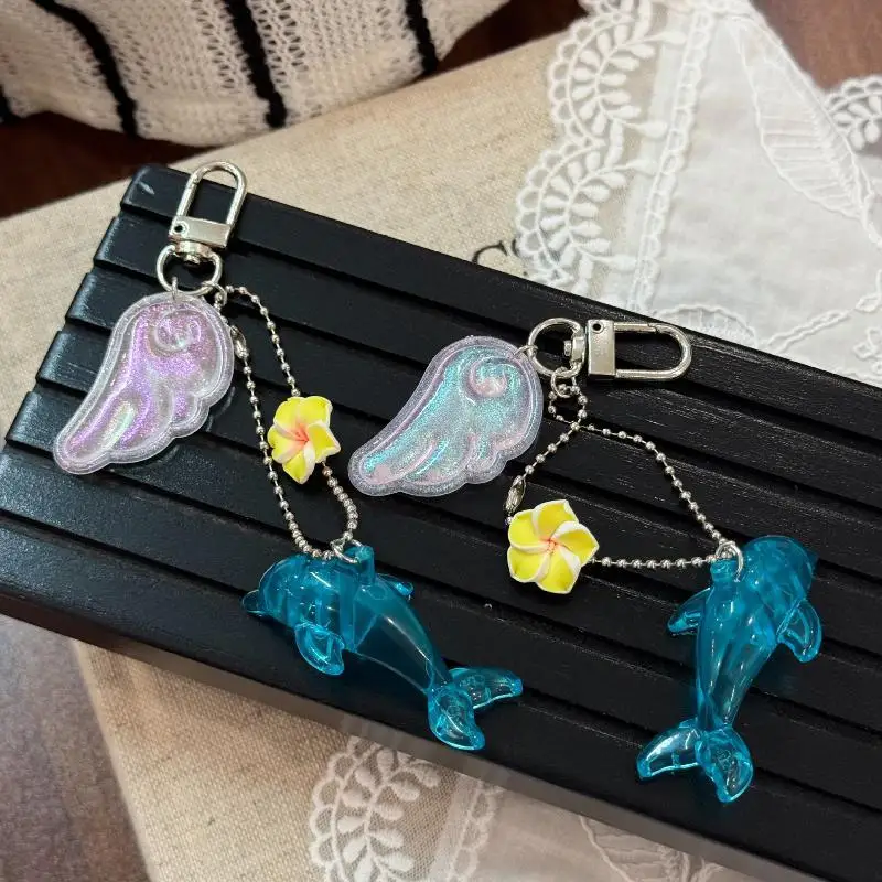 Y2K Dolphin Keychain Vintage Alloy Retro Charm Durable Anti-Rust Pendant for Bag Purse Backpack Women Daily Accessory