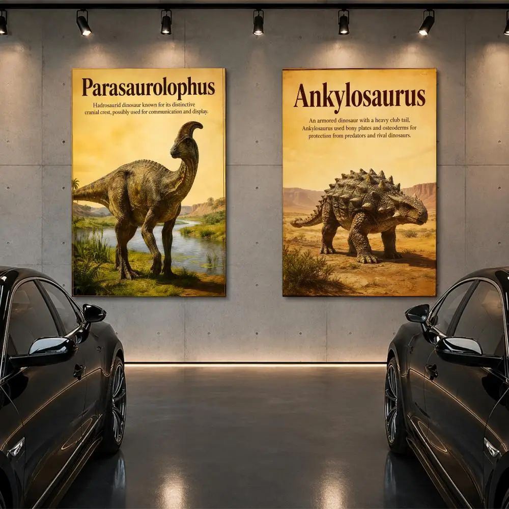 Dinosaur Art Prehistoric Large Animal Poster Room Decor Home Wall Art Printing Waterproof Garage BedRoom Posters Gift