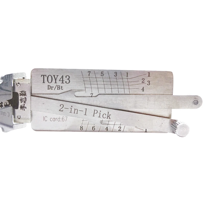 Lishi TOY43 Dr Bt 2 in 1 Locksmith Tool Lock Pick & Decoder Flat Milling for Older Toyota Camry Models