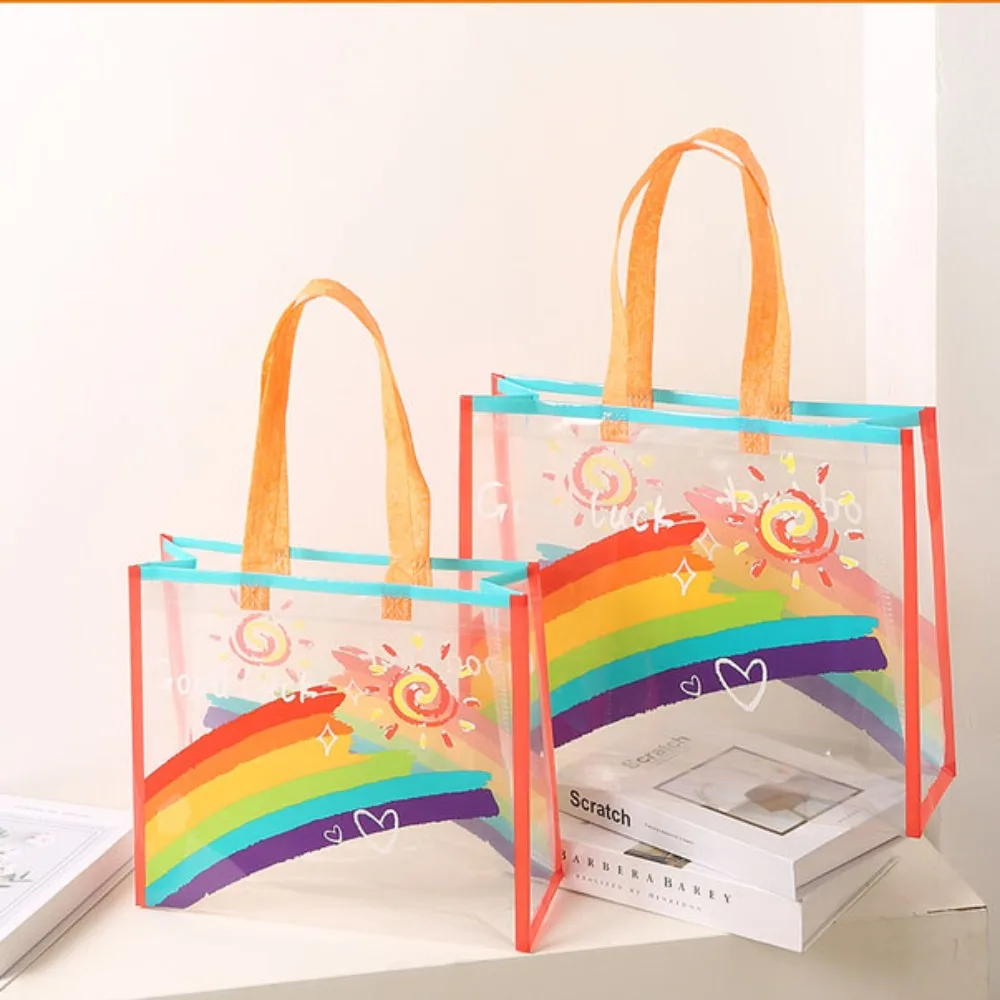 

Hot Sale Waterproof Rainbow Shoulder Bag PVC Large Capacity Handbag Beach Handbags Outdoor