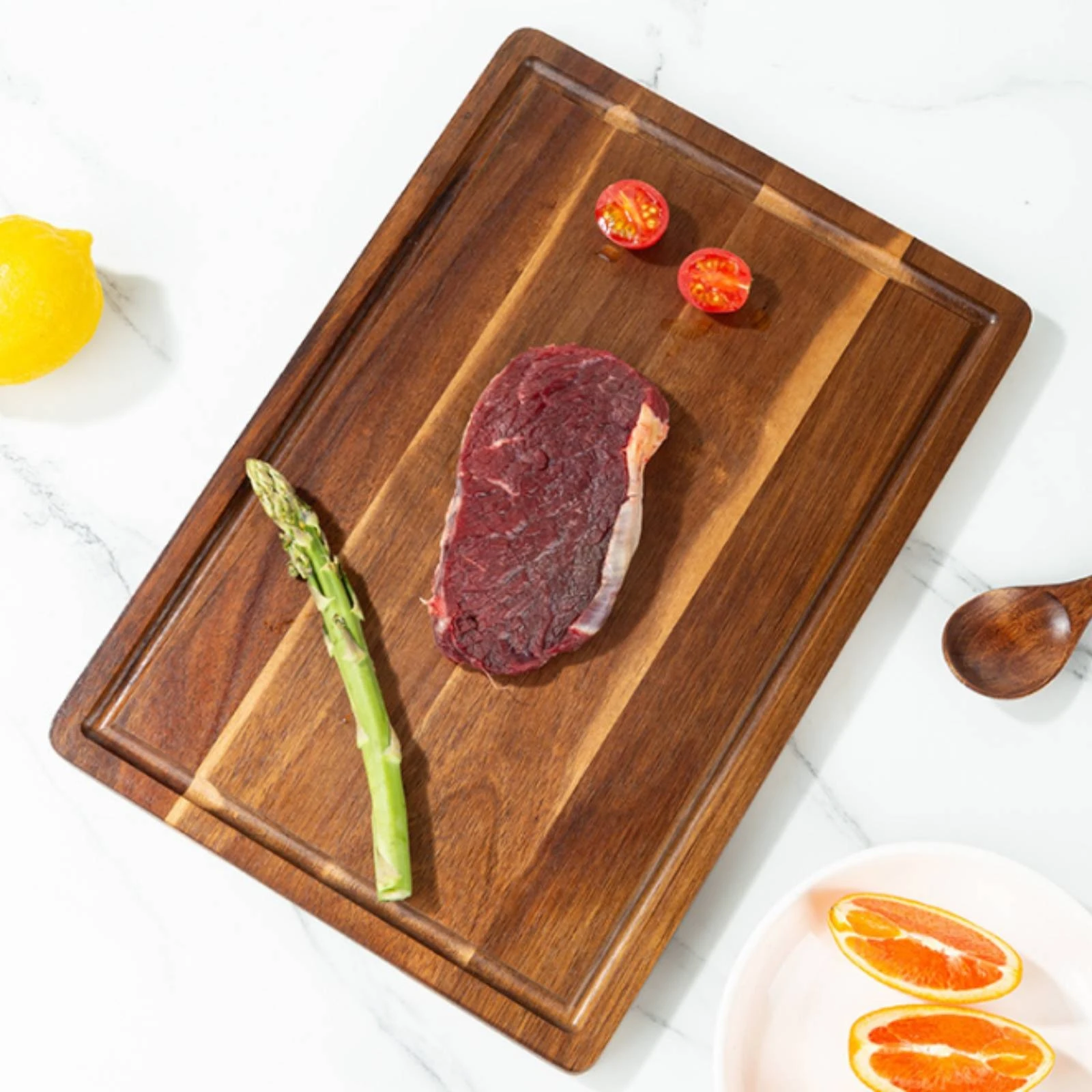 3 Pieces Cutting Board with Juice Groove Gentle on Knives Wooden Chopping Board Non Long-Lasting for Home Cooks, Kitchen