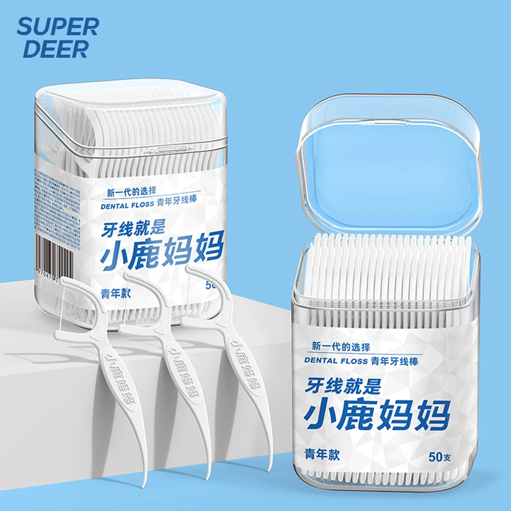 1/2/6Boxes Portable Disposable Dental Floss Plastic Toothpick High-tension Dental Floss Stick Dental Floss Box ﻿Oral Care