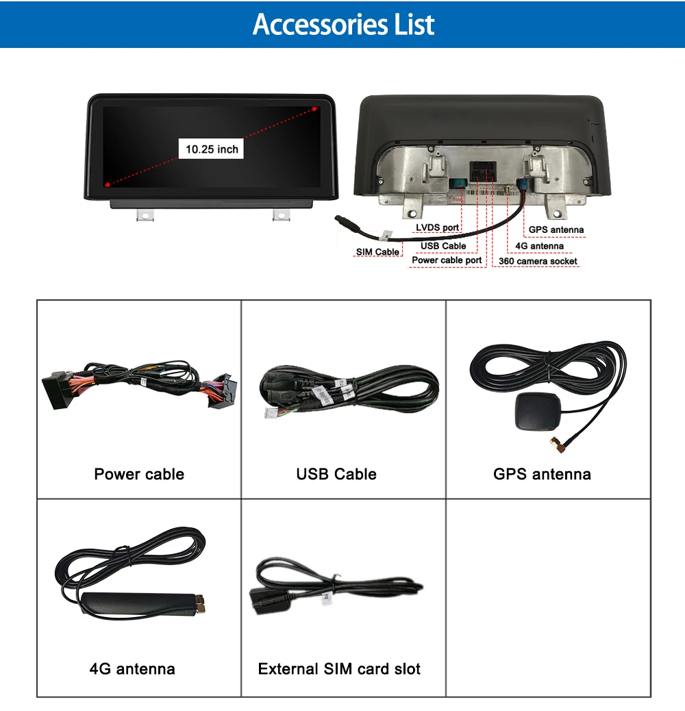 Akcesoria samochodowe Interfejs multimedialny 10,25 cala Nawigacja F30 dla EVO 2018-2019 Ekran Carplay