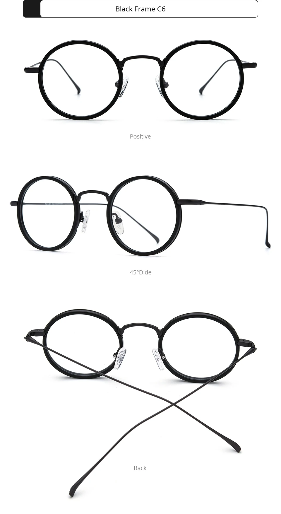 FONEX Acetat Titan Brille Rahmen Frauen 2025, Neue Mode Marke Design Retro Kleine Runde Brillen Männer Vintage Brillen 85844 – Detail 12