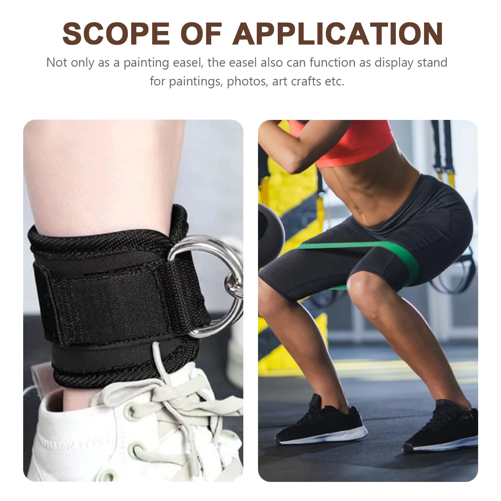 2 قطعة آلة كابل حزام الكاحل مع مشبك أشرطة الساق مقاومة للاهتراء للنساء الرجال معدات التمرين في الأماكن المغلقة والخارجية #4