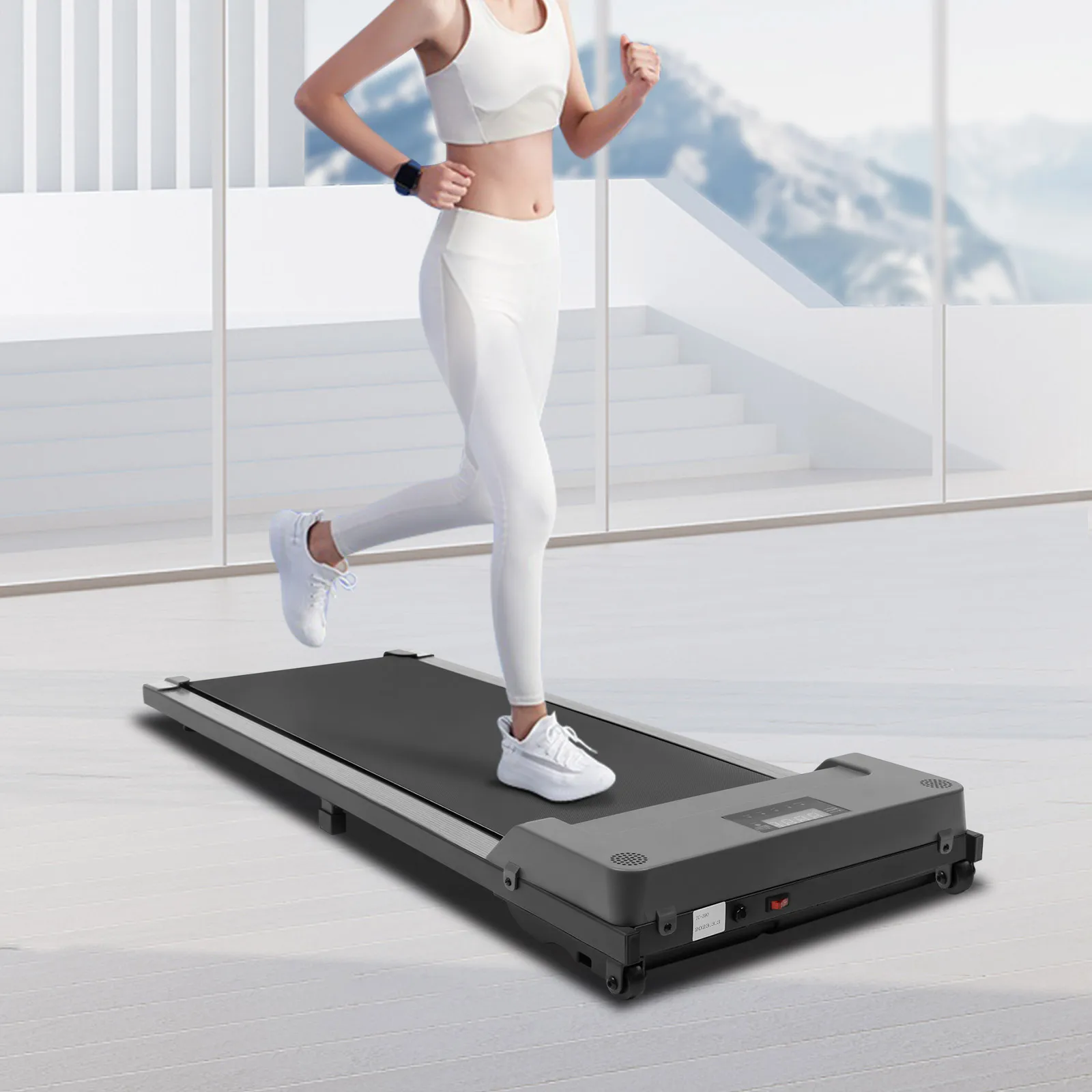 2 In 1 Foldable Treadmill 1.0Hp Under Desk Electric Treadmill With Remote Control And Led Display for Gym Home Walking Jogging