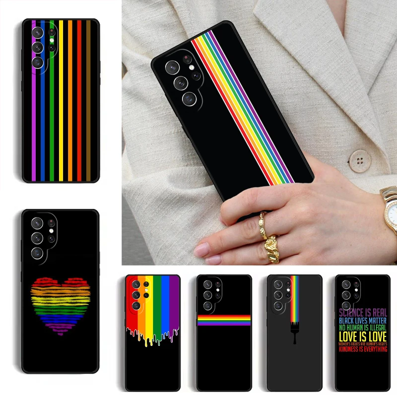 Gay Pride Flag Phone Case for Samsung Galaxy S26 S25 Ultra S24 S23 S22 S21 Plus Note 10 Bumper Cover