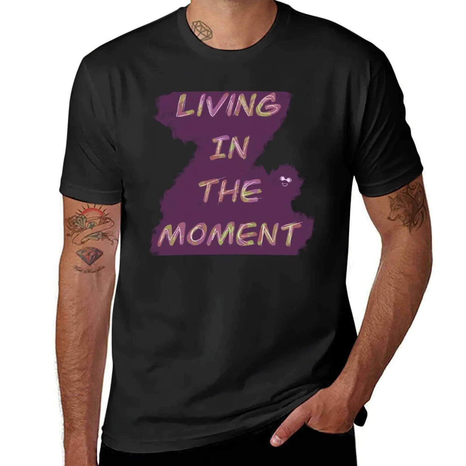 Living in the moment, mauve T-Shirt heavyweights customizeds quick drying animal prinfor boys plain black t shirts men