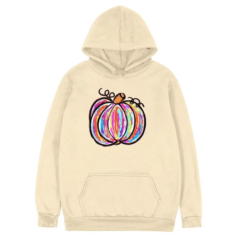 Pumpkin Clothes Colorful Pumpkin Sweatshirts Thankful Autumn Women Clothing Cute Gift for Halloween Harajuku Tops m