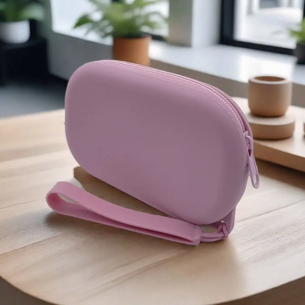 

Morandi Color Silicone Cosmetic Bag Coin Purse Rectangle Multifunction Storage Bag Large Capacity Makeup Brush Holder