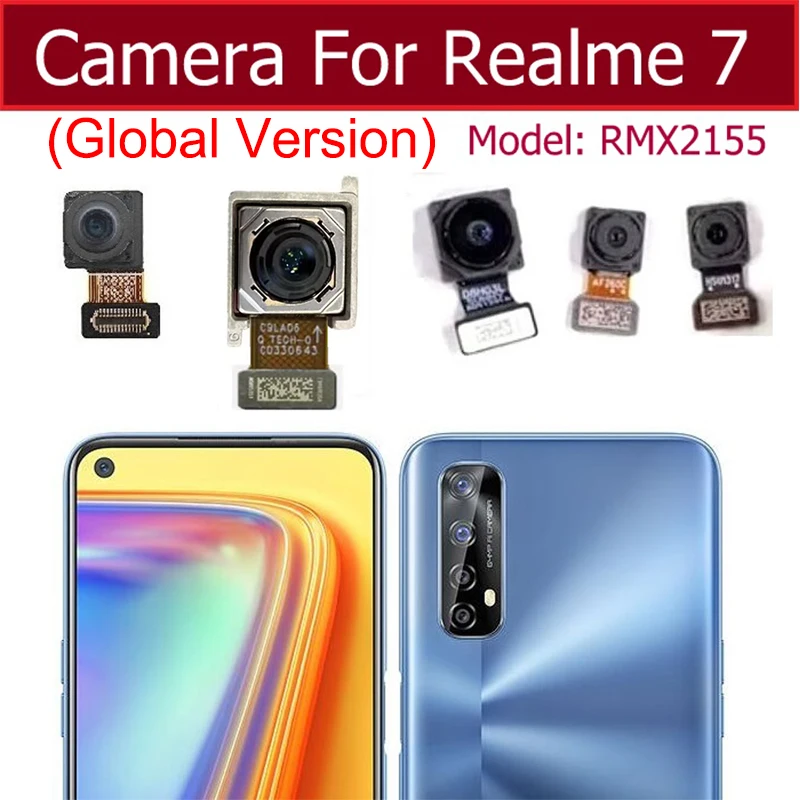 

For Realme 7 4G Global Asia Rear Front Camera Module Mini Small Facing Front Back Main Camera Flex Cable Parts