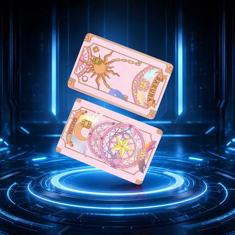 C-Cardcaptor S-Sakura Holographic Laser Credit Debit Card Sticker Film Front Skin Cover