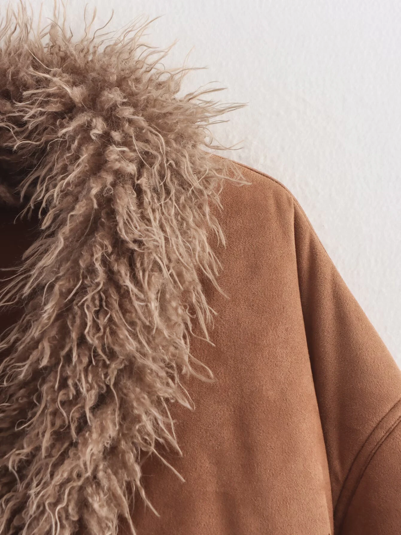 ZERAINS 2025, Herbst Neue frauen Kleidung Europäischen und Amerikanischen Stil Künstliche Pelz Große Wolle Kragen Gespleißt Baumwolle Jacke