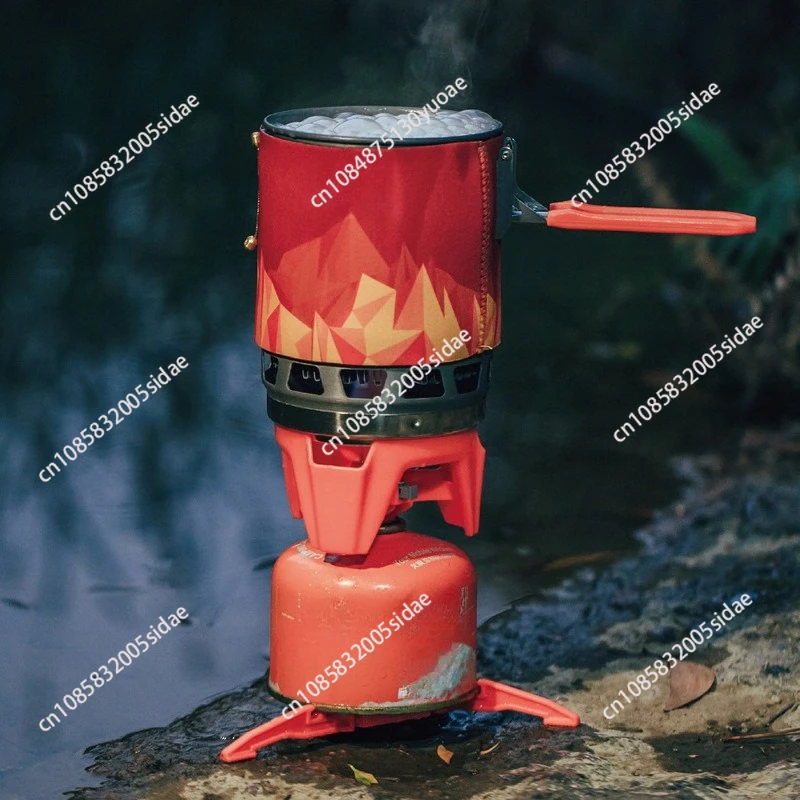 Integrated Heat Collection Cooking Windproof Gas Stove Pot Heat Collection Single Boiler Head Cover Pot Lightweight