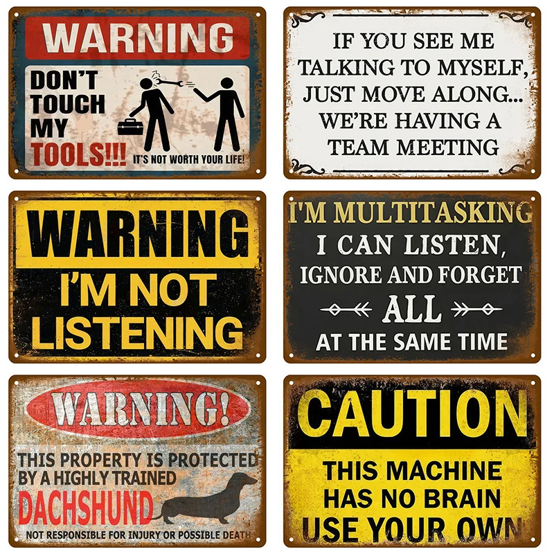 Retro Wall Art Mural Outdoor House Bathroom Home Room Decorations Decor Vintage Metal Signs Plates Tin Sign Posters Man Cave