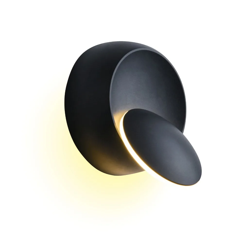 Creative Crescent LED Wall Lamp Round 360 Degree Rotatable Wall Light 480LM Direction Adjustable LED Wall Light Bedroom