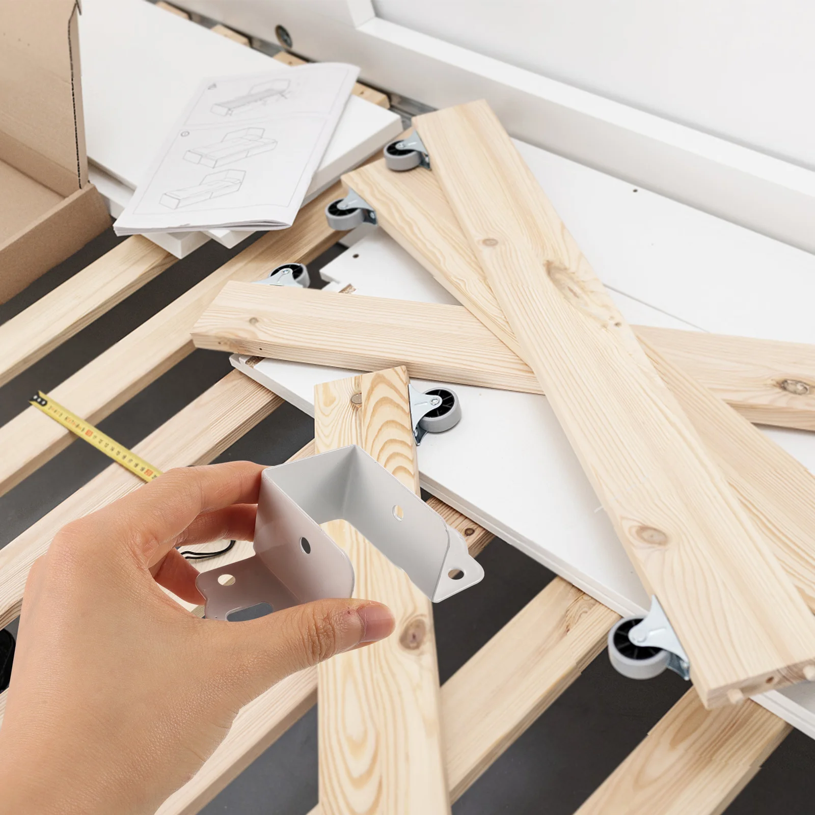 

4pcs Hardware Accessories Thickened Metal Rail Bracket Heavy Duty Bed Frame Fasteners Bed Hinge Buckle For Longtime Use