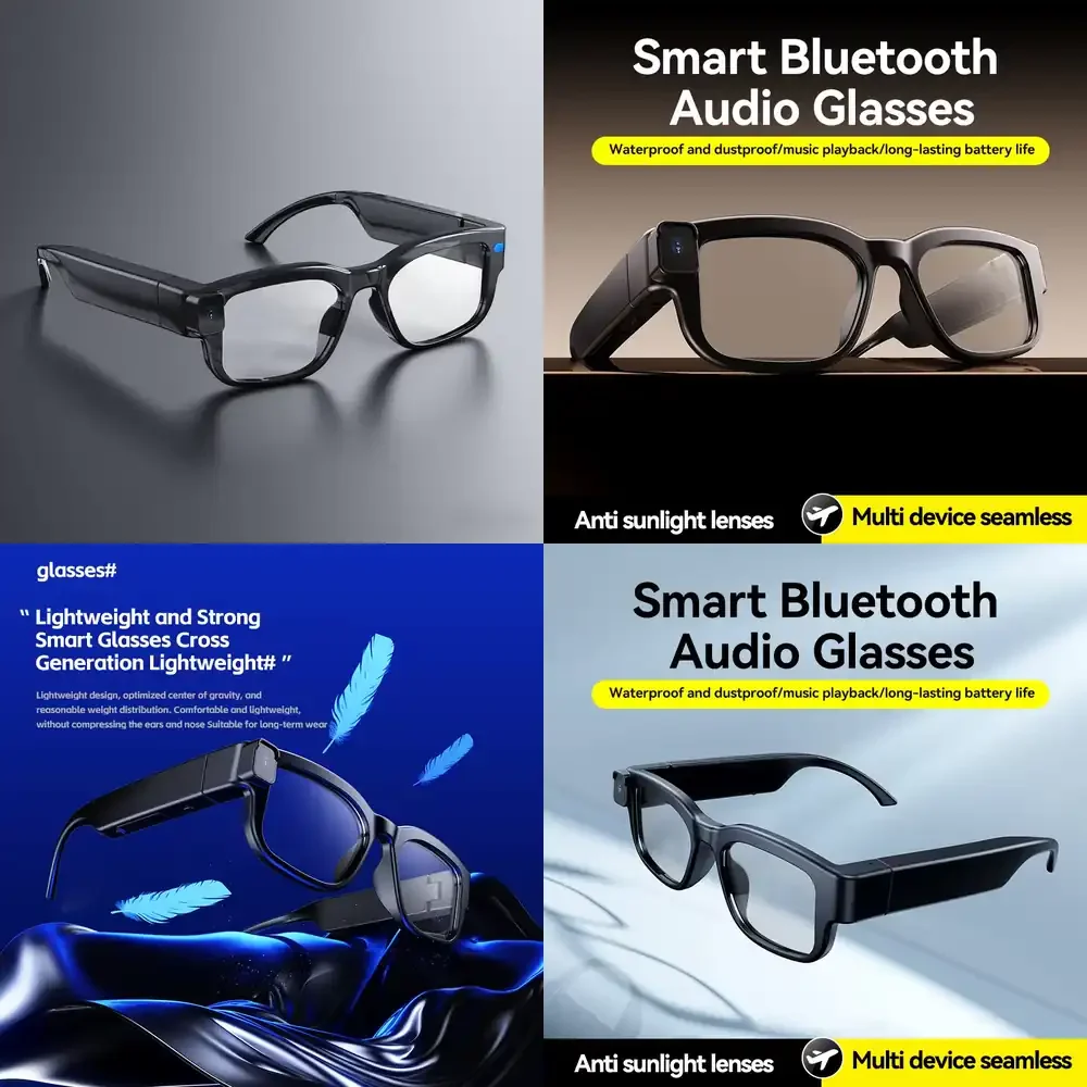 Yihao XV20 AI Smart Glasses: Camera, Translation Music Photochromic Eyewear for Outdoor Vacation Office