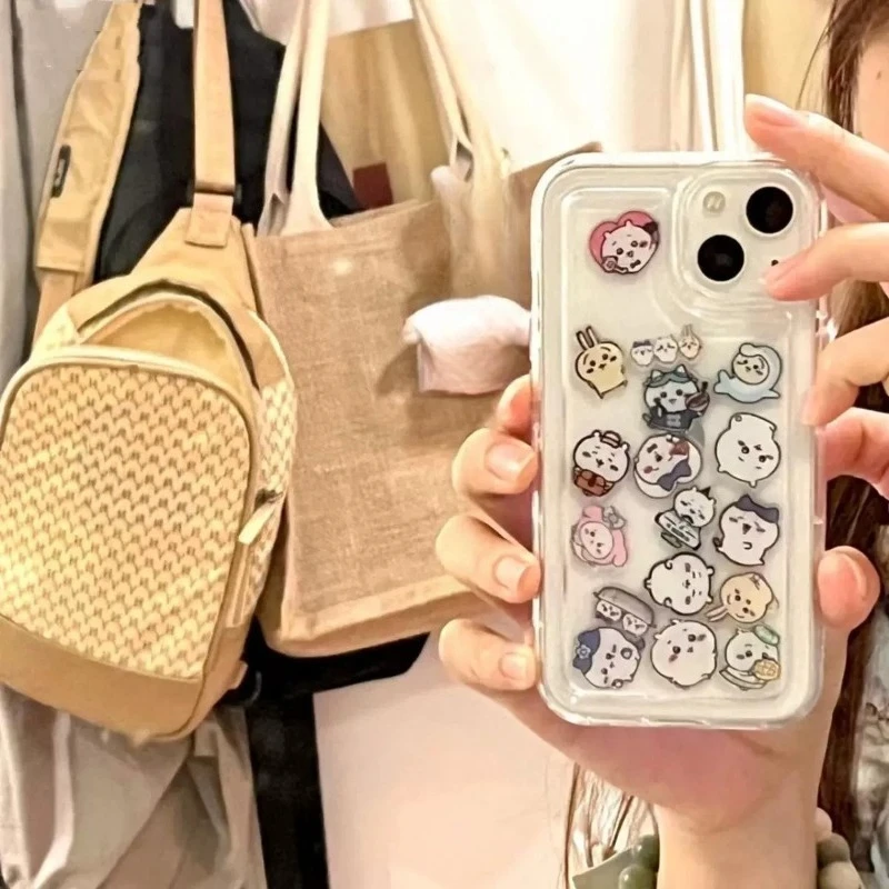 Chiikawa Hachiware Usagi Kawaii Anime Cartoon Shake Music Apple Huawei All Inclusive Anti-fall Transparent Mobile Phone Case