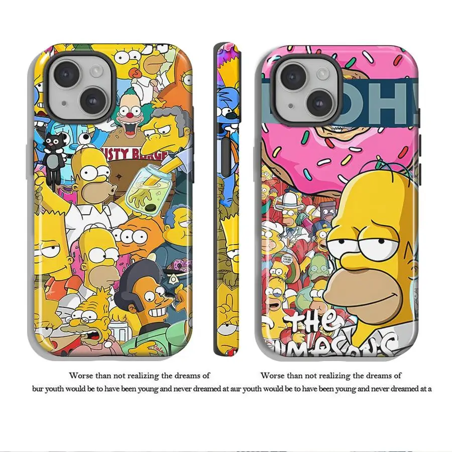 Capa de Celular para Apple iPhone 17 16e 12 Plus 16 15 Air 11 XS XR 13 Pro Max 14 Capa Macia The Simpsons Homer Fofo