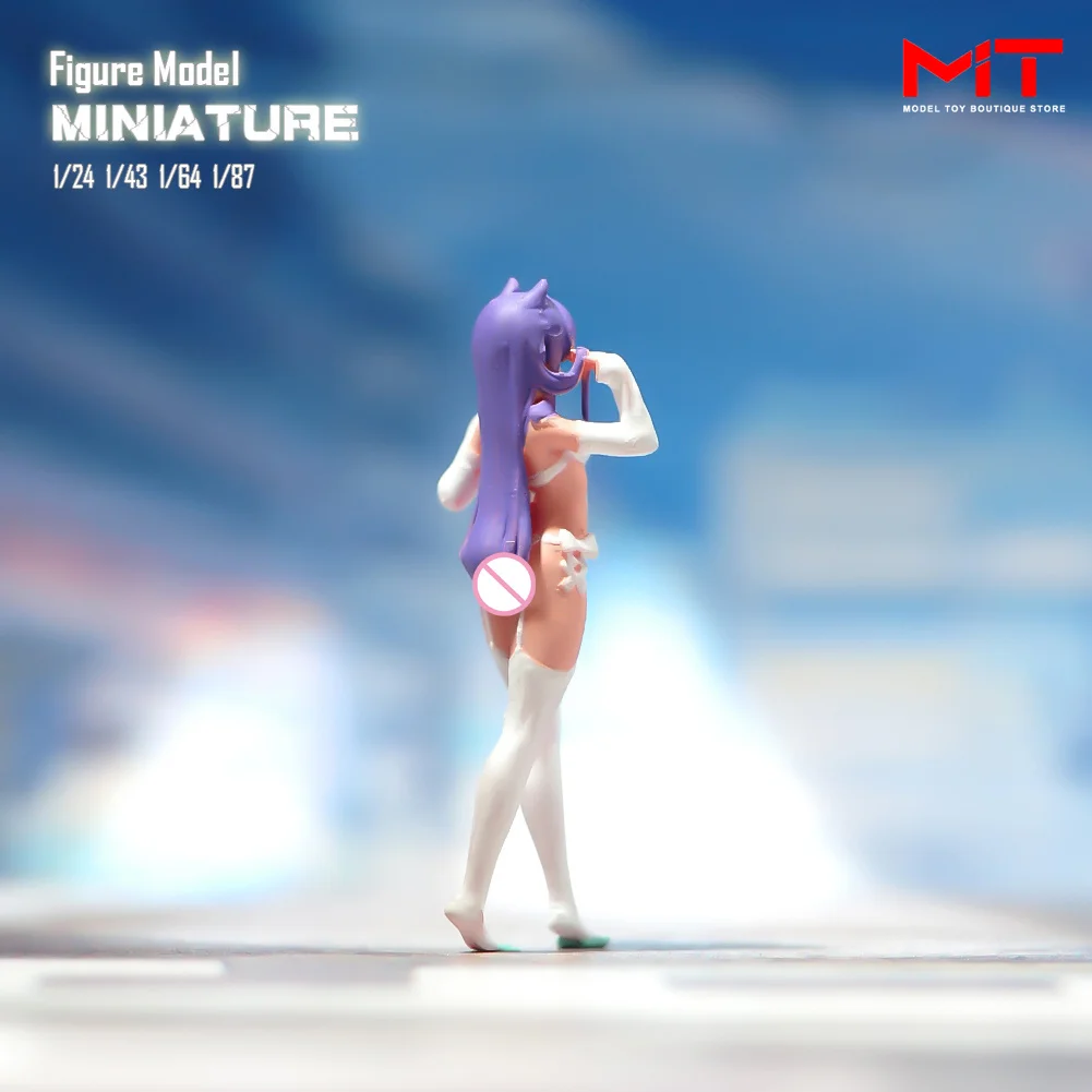 Painted Miniatures 1/87 1/64 1/43 1/24 Anime Long Hair Beauty Girl  Figure Figurine Diorama Model Scene Prop Decoration For Car