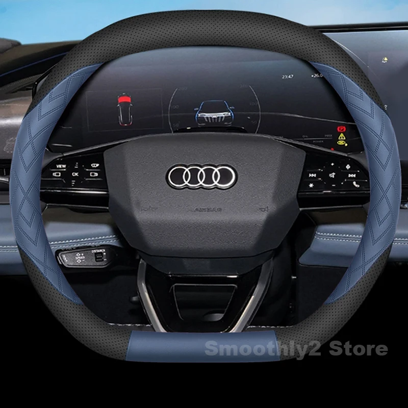 

Leather Car Steering Wheel Cover for ALL NEW Audi A5L Q6L Q4 Q5 S etron 2024 2025 2026 wear-resistant Auto interior Accessories