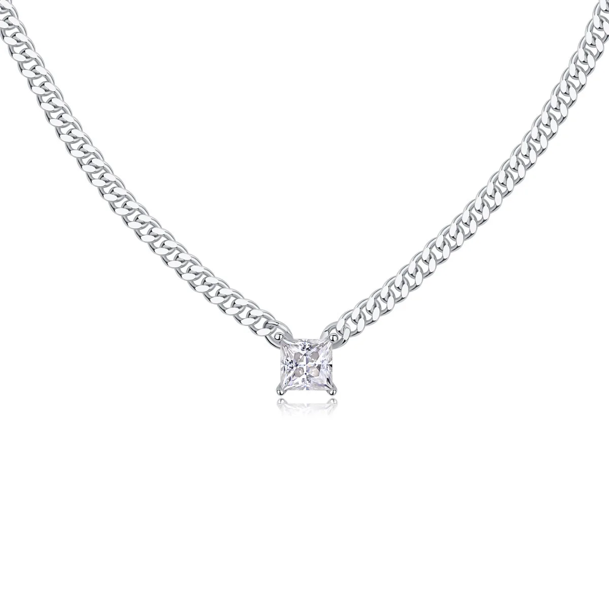 

Ожерелье женское из серебра 5,5 пробы с муассанитом, 925 мм