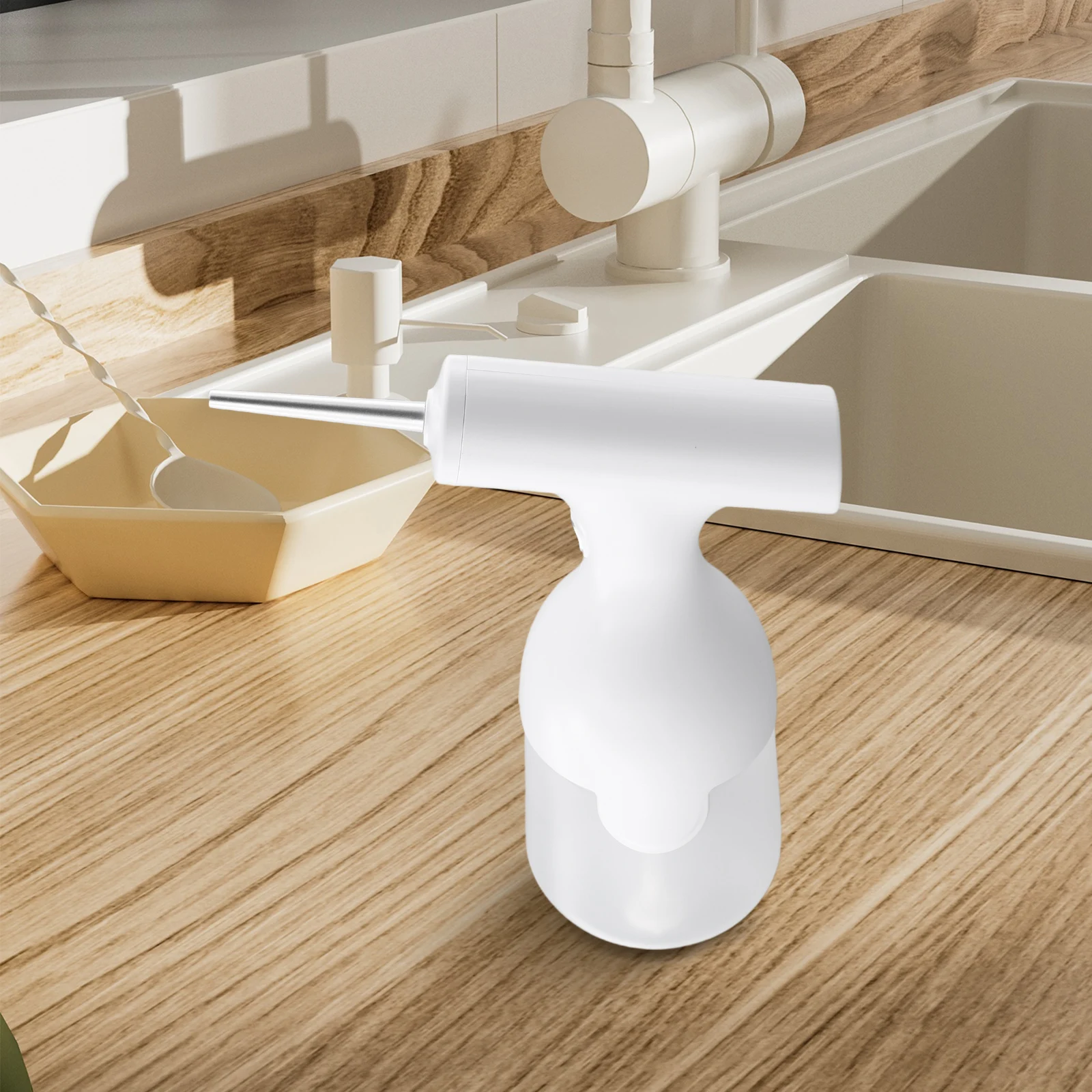 Foaming Electric Frother White Rechargeable Suitable For Bathroom W/ Charging Cable Household Brand New  Foaming