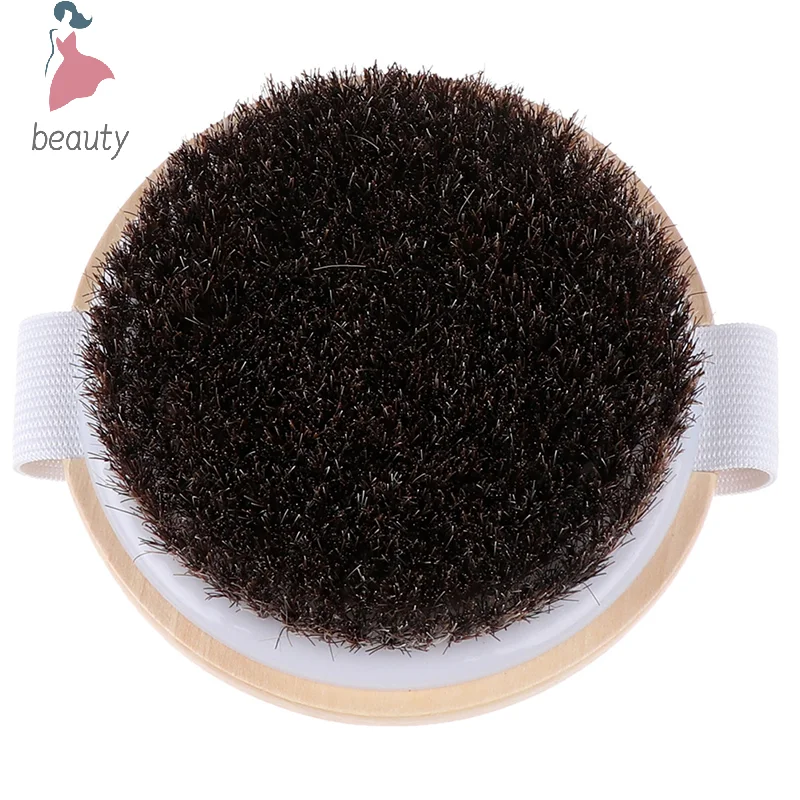 1X Wood Natural Horse Hair Bath Body Brush Cellulite Shower Dry Skin Exfoliation