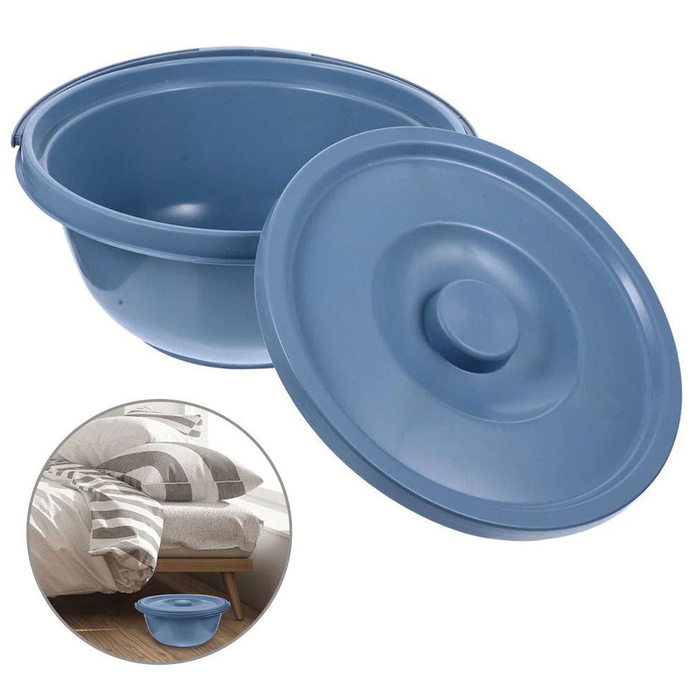 1Pc Urinal Pan with Lid Practical Chamber Pot for Elders and Adults Easy to Clean PVC Spittoon for Everyday Use