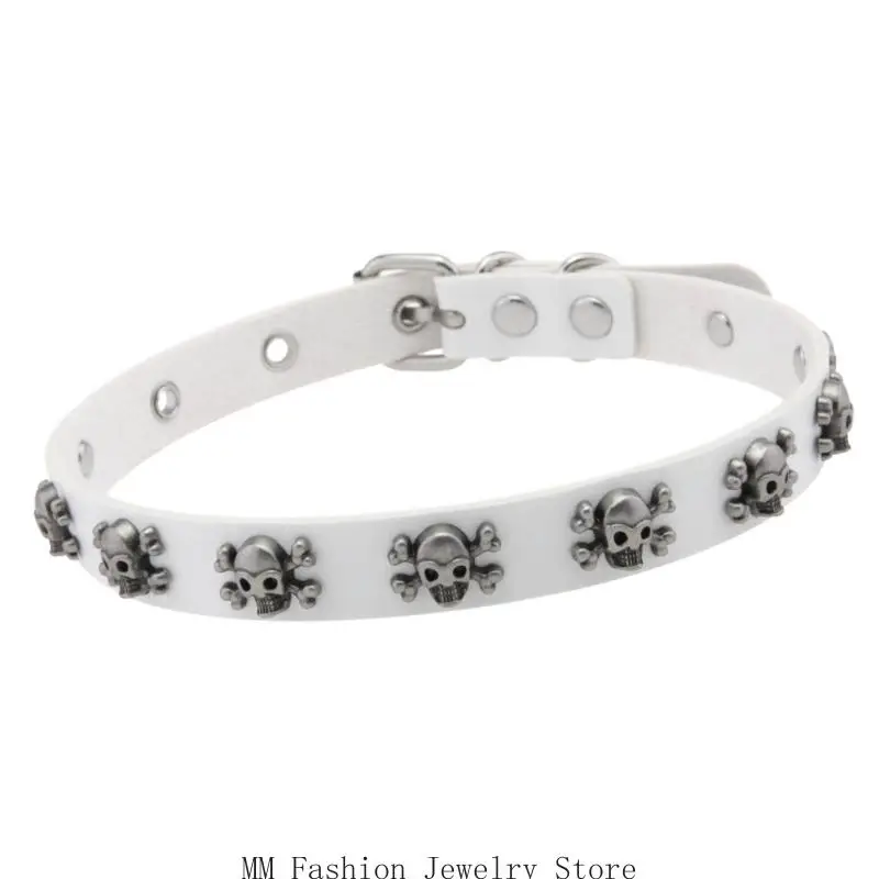 D0UB – ras du cou unisexe en collier avec breloque tête mort, bijoux à mode des années