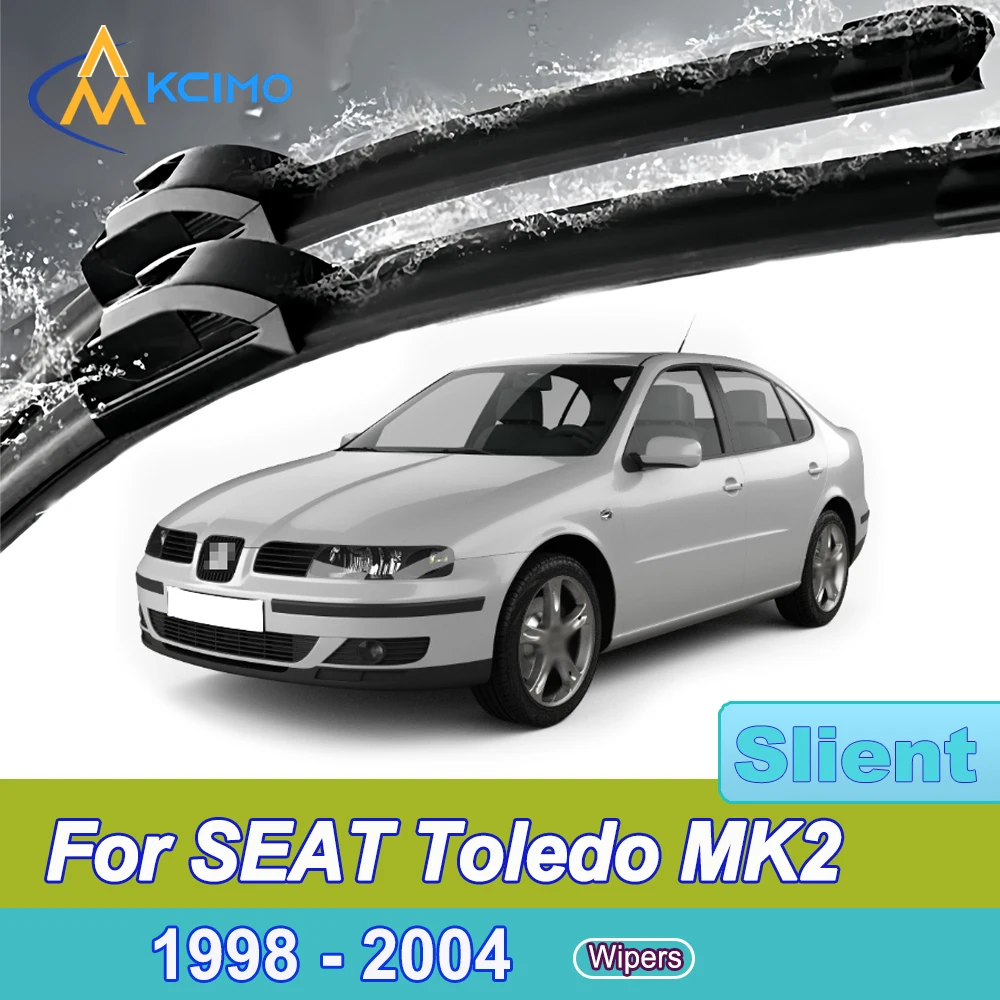 

2 Pack Silent Beam Wiper Blades For SEAT Toledo MK2 1M 1998-2004 Noiseless All-Weather Design Windshield Rain Brush Accessories